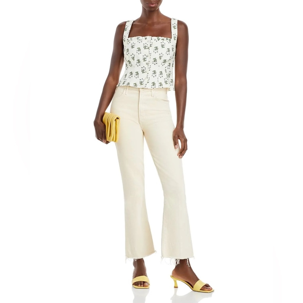 Rhode Arti Womens Linen Printed Cropped Top NWT